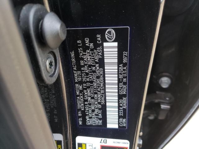 Photo 10 from auction – 2021 LEXUS ES 350 BAS with VIN 58ACZ1B12MU084369