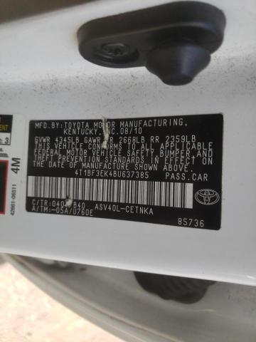 Photo 10 from auction – 2011 TOYOTA CAMRY BASE with VIN 4T1BF3EK4BU637385