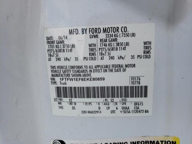 Photo 10 from auction – 2014 FORD F150 SUPER with VIN 1FTFW1EF8EKE80859