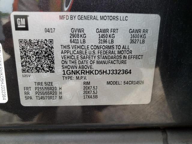 Photo 10 from auction – 2017 CHEVROLET TRAVERSE L with VIN 1GNKRHKD5HJ332364