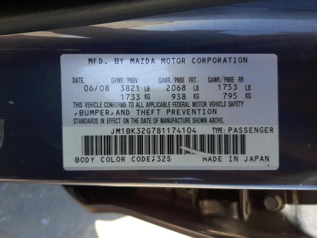 Photo 10 from auction – 2008 MAZDA 3 I with VIN JM1BK32G781174104