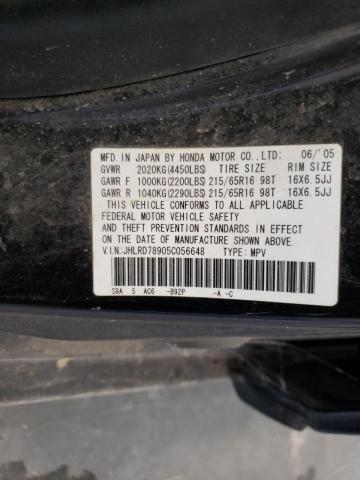 Photo 10 from auction – 2005 HONDA CR-V with VIN JHLRD78905C056648