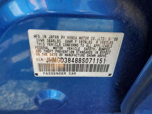 Photo 10 from auction – 2008 HONDA FIT with VIN JHMGD38488S071151