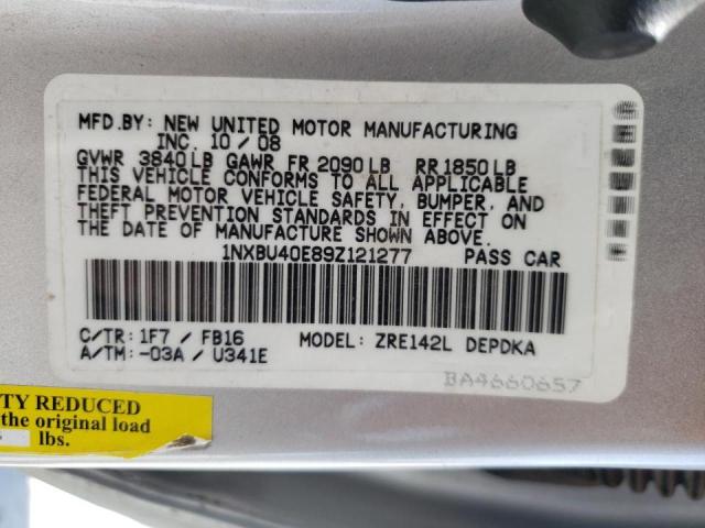 Photo 10 from auction – 2009 TOYOTA COROLLA BA with VIN 1NXBU40E89Z121277