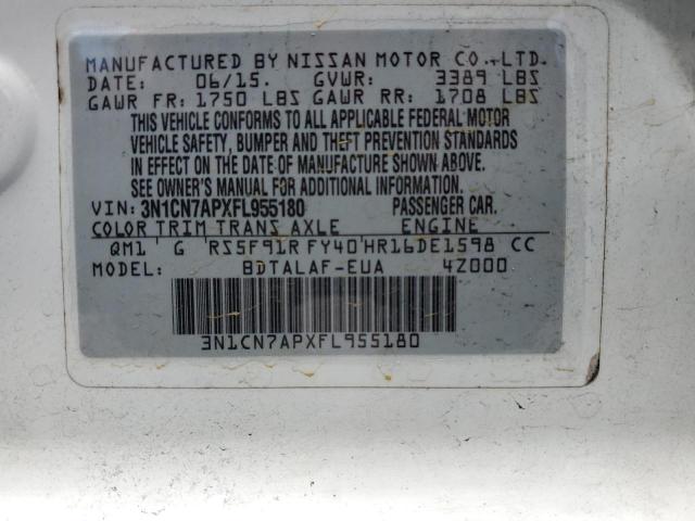Photo 10 from auction – 2015 NISSAN VERSA S with VIN 3N1CN7APXFL955180