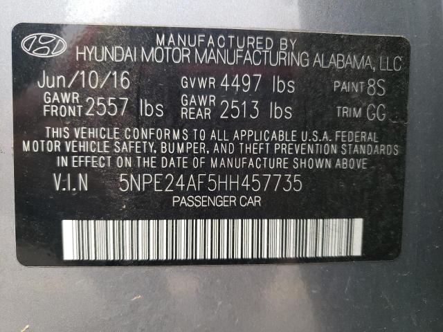 Photo 10 from auction – 2017 HYUNDAI SONATA SE with VIN 5NPE24AF5HH457735
