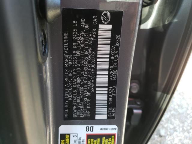 Photo 10 from auction – 2021 LEXUS ES 300H LU with VIN 58AEA1C1XMU002743