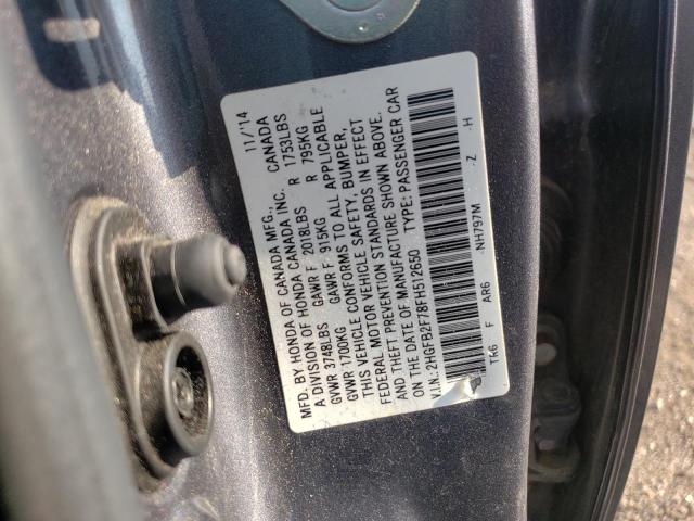 Photo 10 from auction – 2015 HONDA CIVIC SE with VIN 2HGFB2F78FH512650