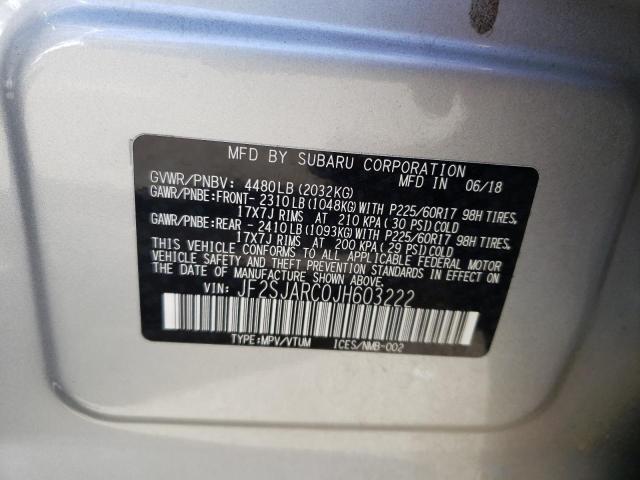 Photo 10 from auction – 2018 SUBARU FORESTER 2 with VIN JF2SJARC0JH603222