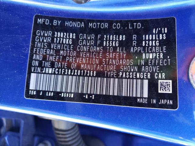 Photo 10 from auction – 2018 HONDA CIVIC EX with VIN JHMFC1F38JX017368