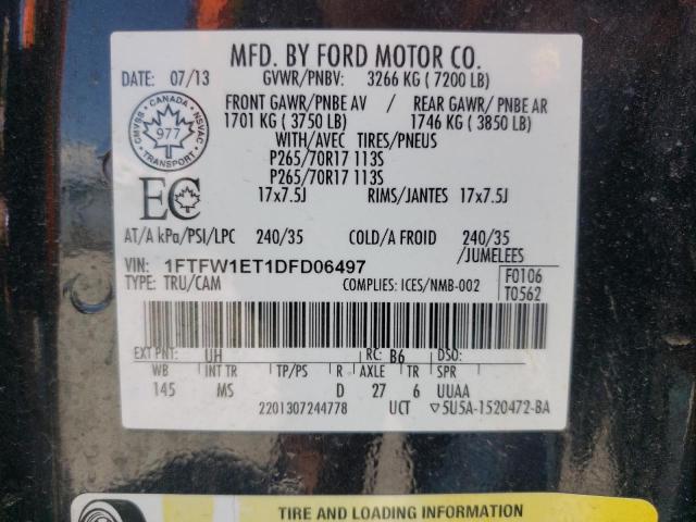 Photo 10 from auction – 2013 FORD F150 SUPER with VIN 1FTFW1ET1DFD06497
