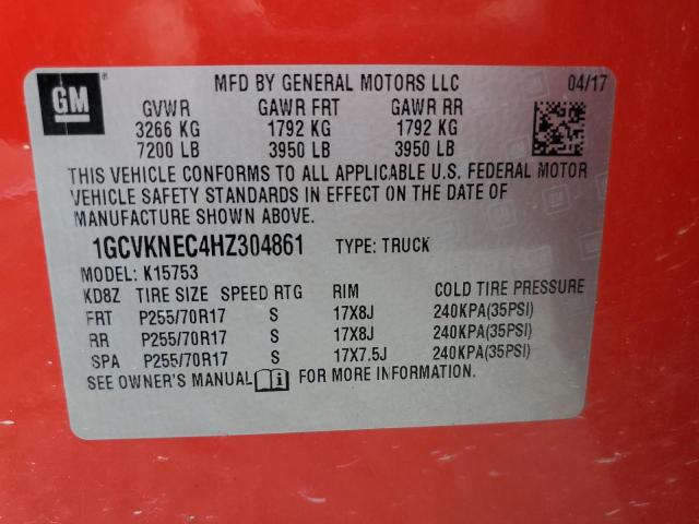 Photo 10 from auction – 2017 CHEVROLET SILVERADO with VIN 1GCVKNEC4HZ304861