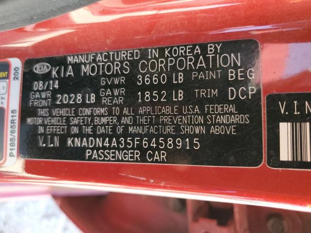 Photo 10 from auction – 2015 KIA RIO EX with VIN KNADN4A35F6458915