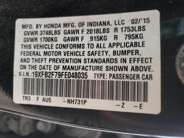 Photo 10 from auction – 2015 HONDA CIVIC SE with VIN 19XFB2F79FE048035