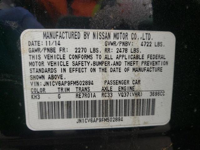 Photo 10 from auction – 2015 INFINITI Q40 with VIN JN1CV6AP9FM502894
