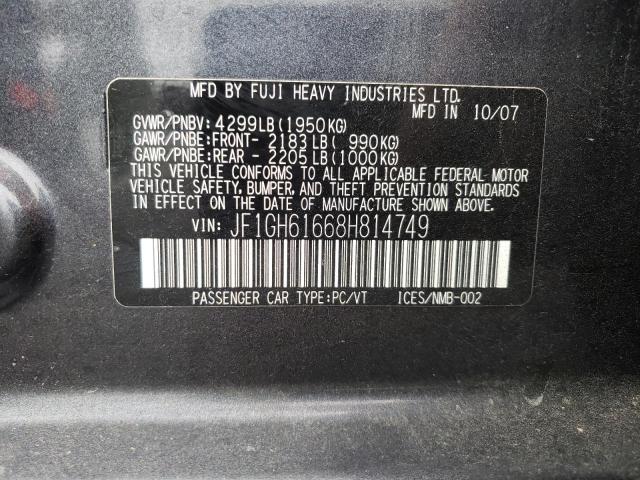 Photo 10 from auction – 2008 SUBARU IMPREZA 2. with VIN JF1GH61668H814749