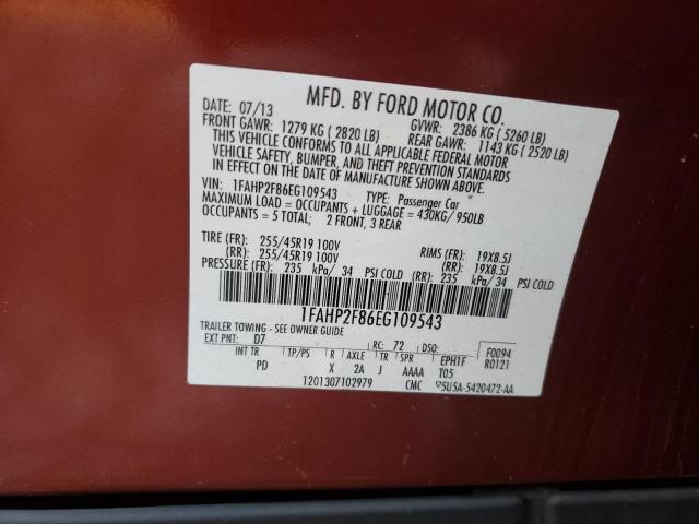 Photo 10 from auction – 2014 FORD TAURUS LIM with VIN 1FAHP2F86EG109543