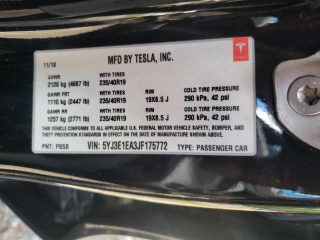 Photo 10 from auction – 2018 TESLA MODEL 3 with VIN 5YJ3E1EA3JF175772