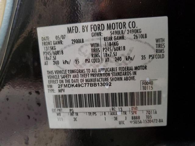 Photo 10 from auction – 2007 FORD EDGE SEL P with VIN 2FMDK49C77BB13092