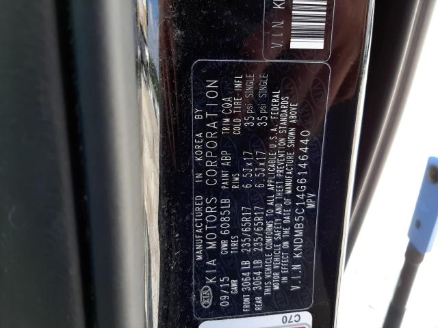 Photo 10 from auction – 2016 KIA SEDONA LX with VIN KNDMB5C14G6146440