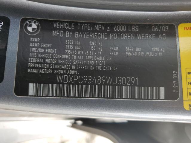 Photo 10 from auction – 2009 BMW X3 XDRIVE3 with VIN WBXPC93489WJ30291