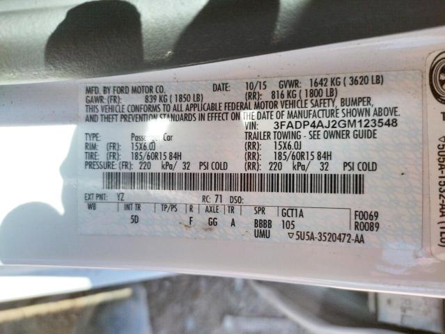 Photo 10 from auction – 2016 FORD FIESTA S with VIN 3FADP4AJ2GM123548