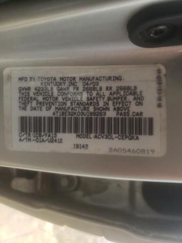 Photo 10 from auction – 2003 TOYOTA CAMRY LE with VIN 4T1BE32K03U199263