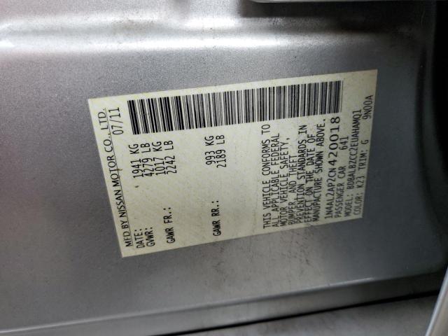 Photo 10 from auction – 2012 NISSAN ALTIMA BAS with VIN 1N4AL2AP2CN420018