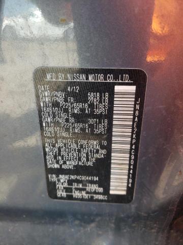 Photo 10 from auction – 2012 NISSAN QUEST S with VIN JN8AE2KP4C9044194