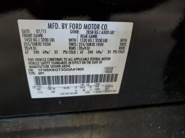 Photo 10 from auction – 2016 FORD EXPLORER S with VIN 1FM5K8GT3GGA41900