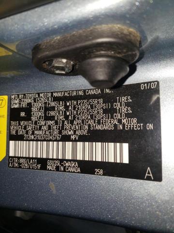 Photo 10 from auction – 2007 LEXUS RX 350 with VIN 2T2HK31U37C045767