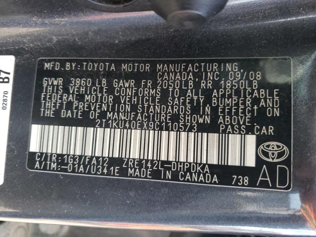Photo 10 from auction – 2009 TOYOTA COROLLA MA with VIN 2T1KU40EX9C110573