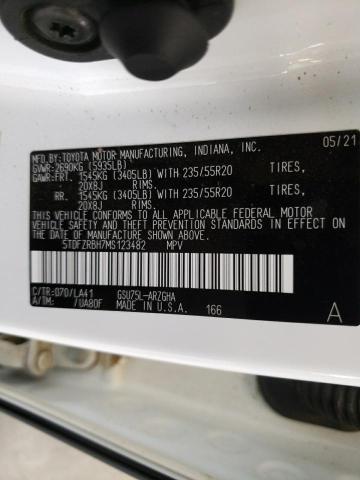 Photo 10 from auction – 2021 TOYOTA HIGHLANDER with VIN 5TDFZRBH7MS123482