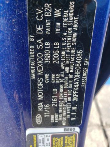 Photo 10 from auction – 2017 KIA FORTE LX with VIN 3KPFK4A70HE084086