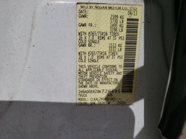 Photo 10 from auction – 2013 NISSAN FRONTIER S with VIN 1N6AD0ER2DN726495