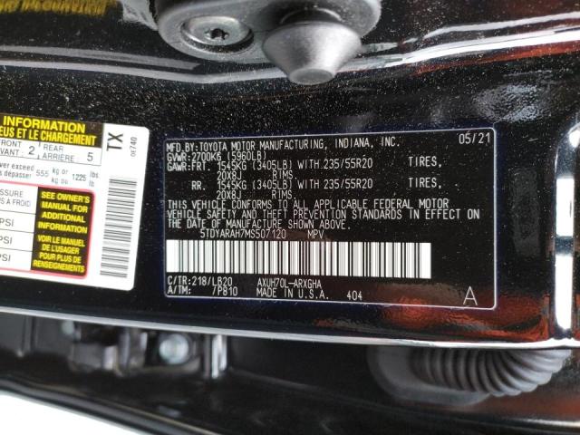 Photo 10 from auction – 2021 TOYOTA HIGHLANDER with VIN 5TDYARAH7MS507120