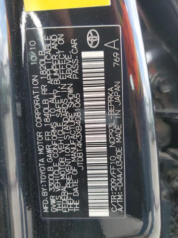 Photo 10 from auction – 2011 TOYOTA YARIS with VIN JTDBT4K3XB4081065