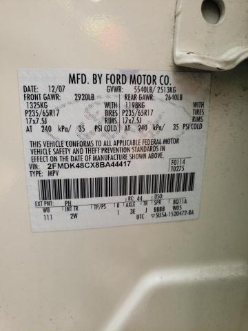 Photo 10 from auction – 2008 FORD EDGE SEL with VIN 2FMDK48CX8BA44417