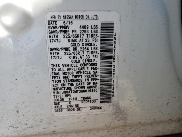 Photo 10 from auction – 2016 NISSAN ROGUE S with VIN JN8AT2MT3GW016460