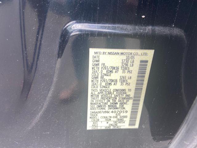 Photo 10 from auction – 2006 NISSAN FRONTIER C with VIN 1N6AD07U96C407059