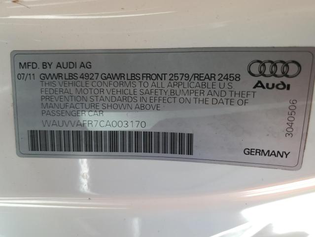 Photo 10 from auction – 2012 AUDI S5 PRESTIG with VIN WAUVVAFR7CA003170