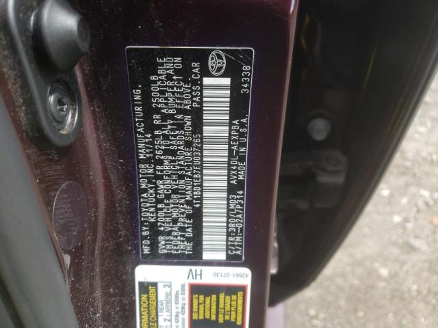 Photo 10 from auction – 2015 TOYOTA AVALON HYB with VIN 4T1BD1EB7FU037265
