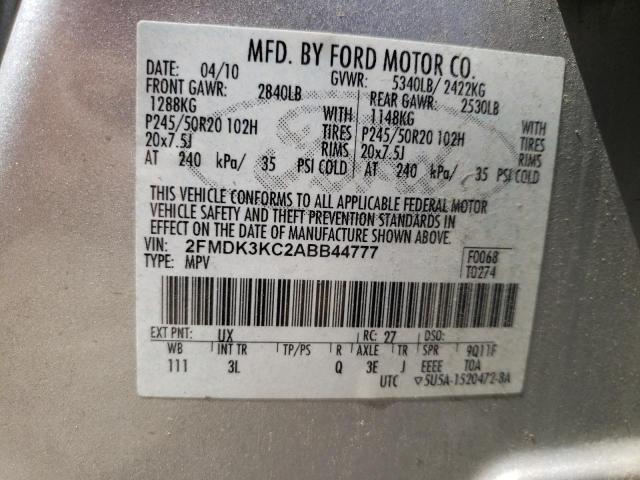 Photo 10 from auction – 2010 FORD EDGE LIMIT with VIN 2FMDK3KC2ABB44777