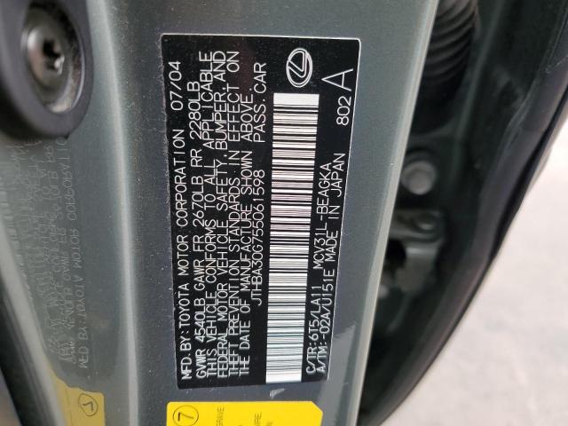 Photo 10 from auction – 2005 LEXUS ES 330 with VIN JTHBA30G755061598