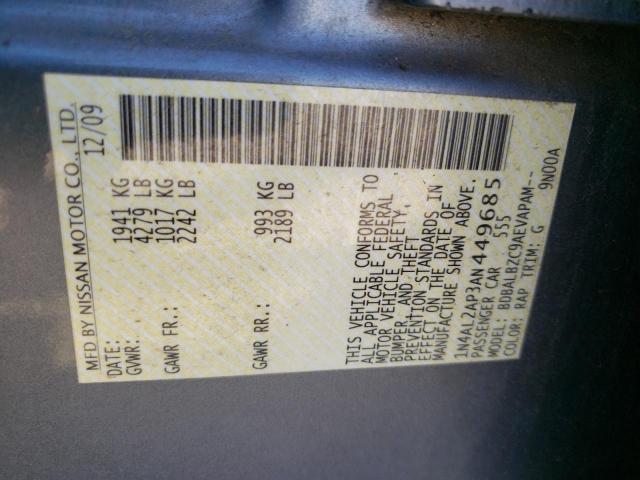 Photo 10 from auction – 2010 NISSAN ALTIMA BAS with VIN 1N4AL2AP3AN449685