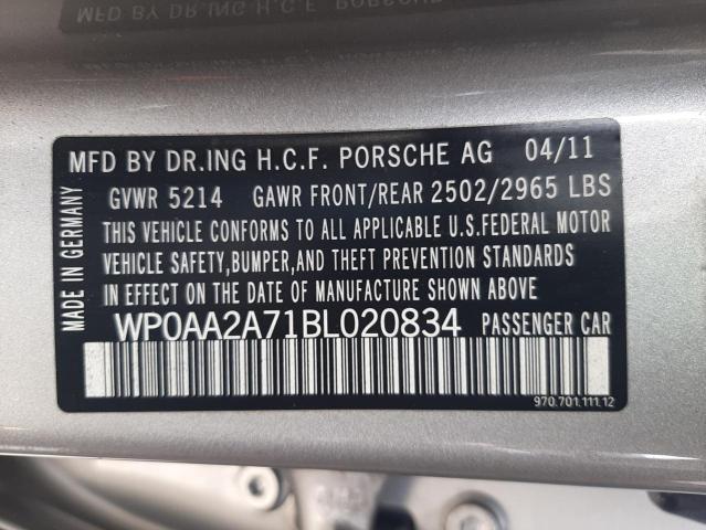 Photo 10 from auction – 2011 PORSCHE PANAMERA 2 with VIN WP0AA2A71BL020834