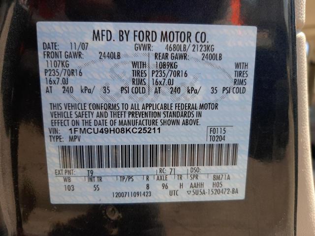 Photo 10 from auction – 2008 FORD ESCAPE HEV with VIN 1FMCU49H08KC25211