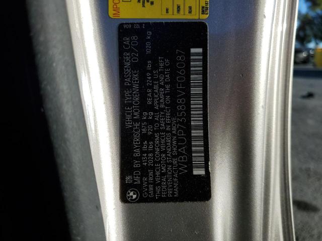 Photo 10 from auction – 2008 BMW 128 I with VIN WBAUP73588VF06087