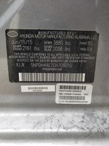 Photo 10 from auction – 2016 HYUNDAI ELANTRA SE with VIN 5NPDH4AE2GH708050