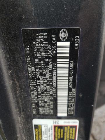 Photo 10 from auction – 2009 TOYOTA CAMRY BASE with VIN 4T1BE46K09U366133